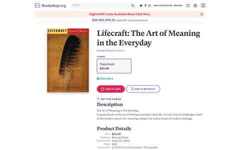Lifecraft: The Art of Meaning in the Everyday - Bookshop