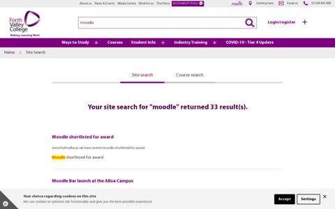 Your site search for "moodle" - Forth Valley College