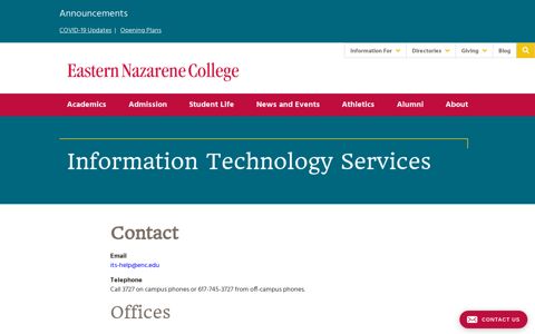 ENC email account - Eastern Nazarene College