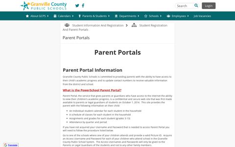 What is the PowerSchool Parent Portal? - Granville County ...