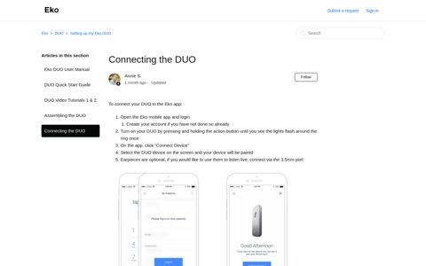 Connecting the DUO – Eko
