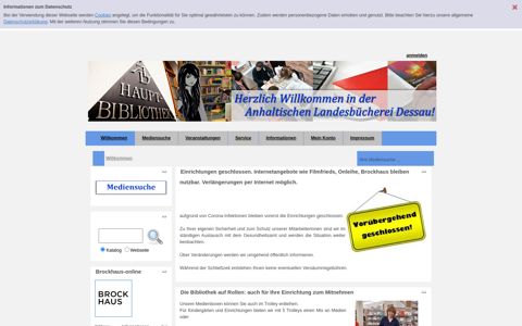 Anhaltische Landesbücherei Dessau > Willkommen