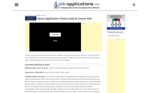 Hyatt Application, Jobs & Careers Online - Job-Applications.com