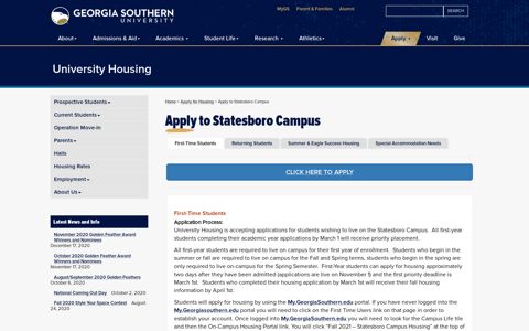 Apply to Statesboro Campus | Housing | Georgia Southern ...
