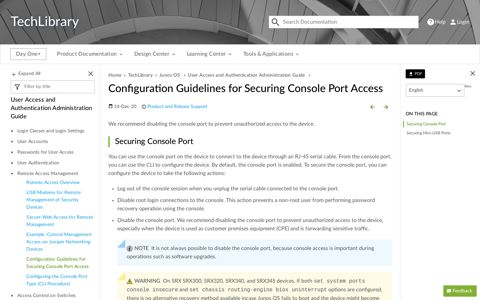 Configuration Guidelines for Securing Console Port Access ...