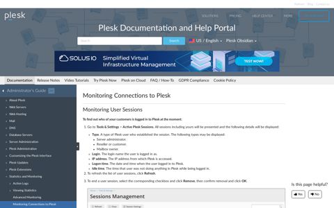 Monitoring Connections to Plesk | Plesk Obsidian ...