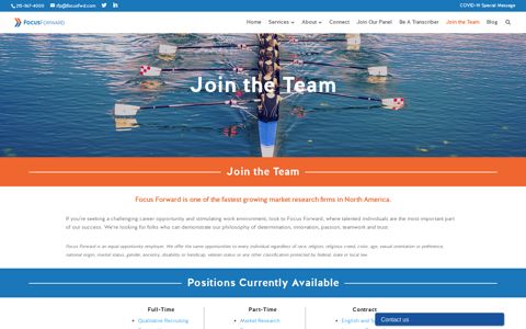 Join the Team | Marketing Research | FocusForward, LLC