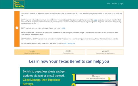 Your Texas Benefits - Learn