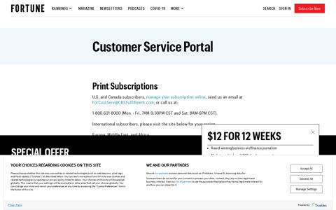 Customer Service Portal | Fortune