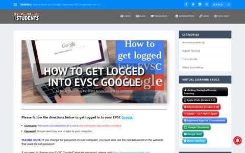 How to get logged into EVSC Google - EVSC Students