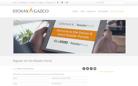 Register for the Retailer Portal - Stovax & Gazco