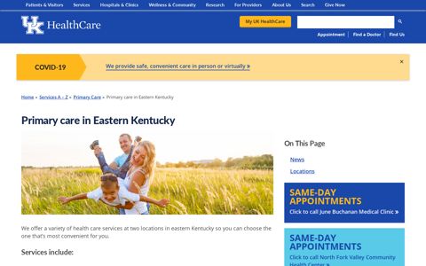 Primary care in Eastern Kentucky | UK HealthCare