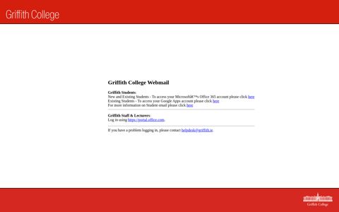 Griffith College Dublin - Webmail