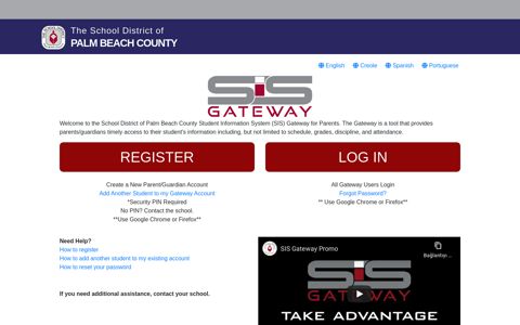 SIS Gateway - The School District of Palm Beach County