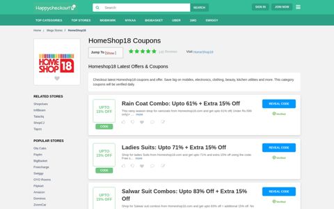 HomeShop18 Coupons: Upto 80% + 15% OFF, December 2020