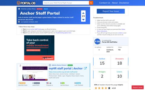 Anchor Staff Portal