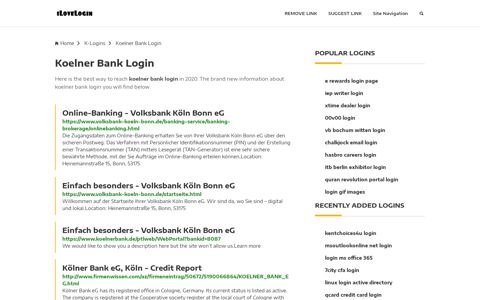 Koelner Bank Login ❤️ One Click Access - iLoveLogin