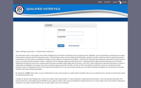 Login - Qualified Voter File