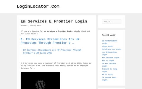 Em Services E Frontier Login - LoginLocator.Com
