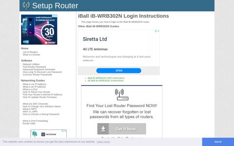 How to Login to the iBall iB-WRB302N - SetupRouter