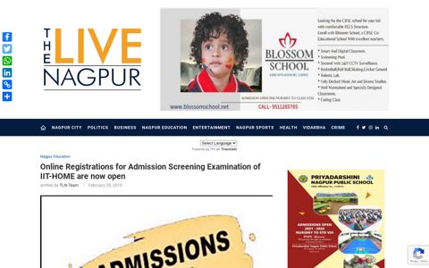 Online Registrations for Admission Screening Examination of ...