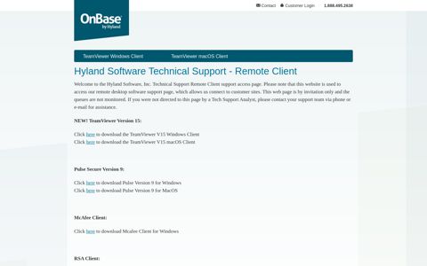 Hyland Software Technical Support - Remote Client
