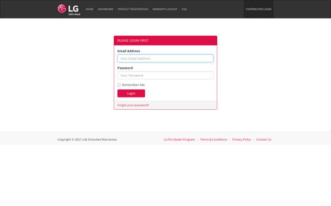 Member Login - LG Warranty Home