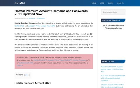 25+ Free Hotstar Premium Accounts 2020 - DivyaNet