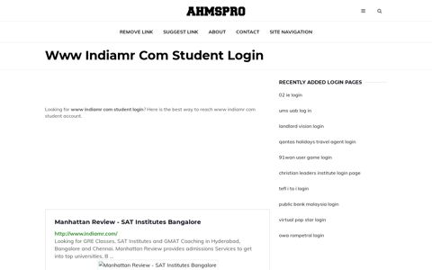 Www Indiamr Com Student Login - AhmsPro.com