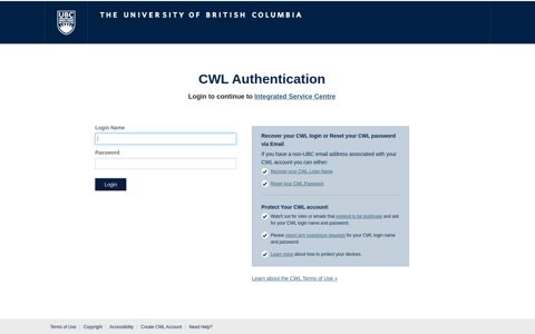 The University of British Columbia - Integrated Service Centre