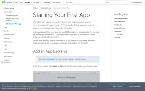 Starting Your First App | REST API | Kinvey