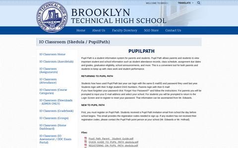 IO Classroom (PupilPath) - Brooklyn Technical High School