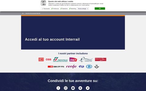 Accedi al tuo account Interrail