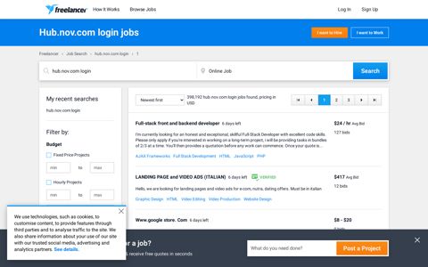Hub.nov.com login Jobs, Employment | Freelancer