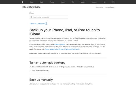 Back up your iPhone, iPad, or iPod touch to iCloud - Apple ...