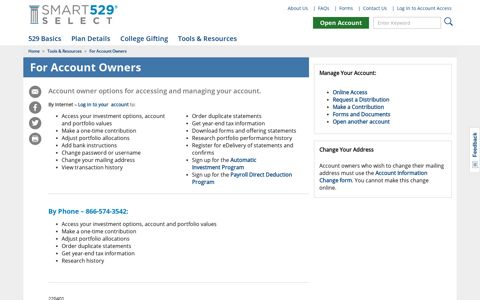 For Account Owners - SMART529 Select