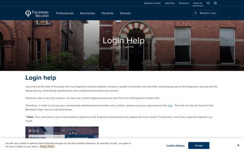 Login help | Engineers Ireland