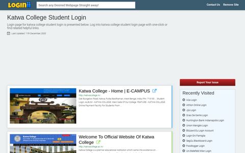 Katwa College Student Login - Loginii.com