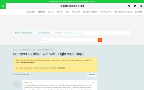 connect to hotel wifi with login web page - Android Forums at ...