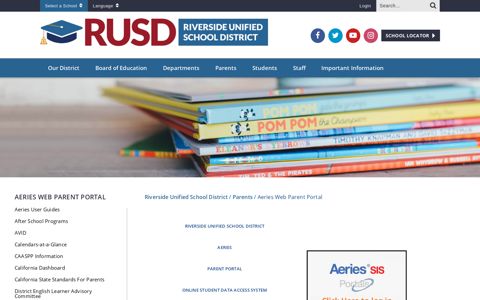 Aeries Web Parent Portal - Riverside Unified School District