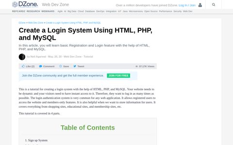 Create a Login System Using HTML, PHP, and MySQL - DZone