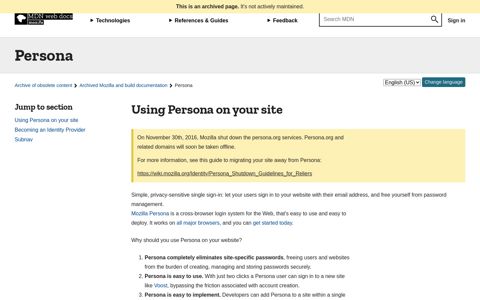 Persona - Archive of obsolete content - MDN - Mozilla