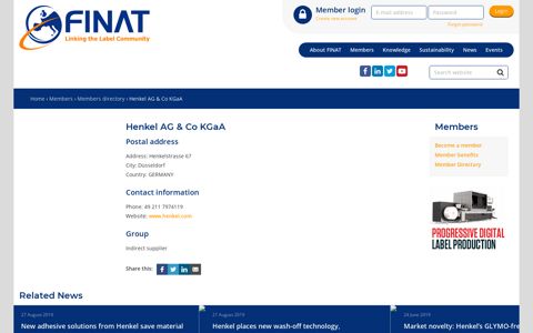 Henkel AG & Co KGaA - FINAT