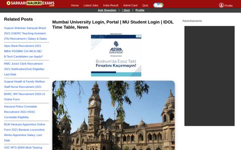 Mumbai University Login, Portal | MU Student Login | IDOL ...