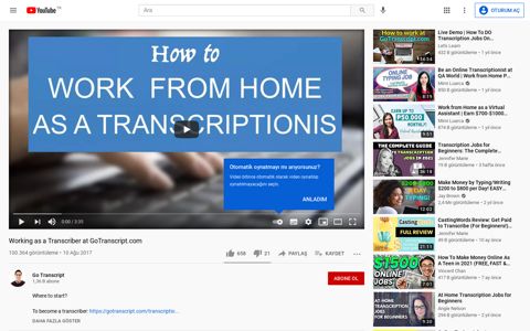 Working as a Transcriber at GoTranscript.com - YouTube