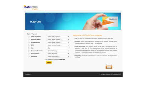 Welcome to Online ICashCard - BillDesk
