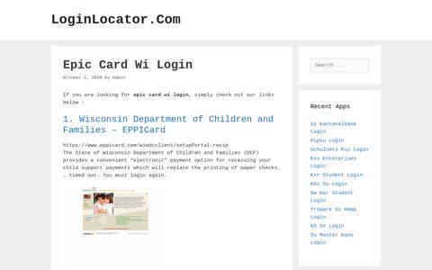 Epic Card Wi Login - LoginLocator.Com