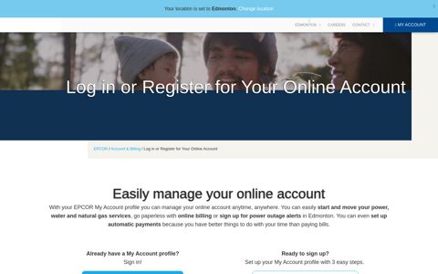 EPCOR My Account Online - Log in or Sign up | EPCOR