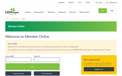 LGIAsuper Member Online: Welcome to Member Online