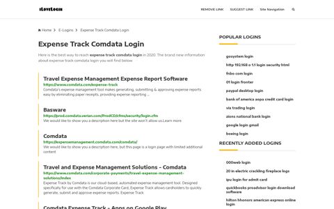 Expense Track Comdata Login ❤️ One Click Access - iLoveLogin